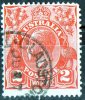 Australia 1926 King George V 2d Red Small Multiple Wmk - GLADSTONE TASMANIA PM - Oblitérés