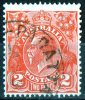 Australia 1926 King George V 2d Red Small Multiple Wmk - PARATTAH TASMANIA PM - Gebraucht