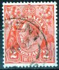 Australia 1926 King George V 2d Red Small Multiple Wmk - DERWENT TASMANIA PM - Gebraucht