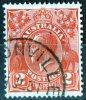 Australia 1926 King George V 2d Red Small Multiple Wmk - HUONVILE TASMANIA PM - Gebraucht