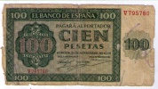 BILLETE DE 100 PESETAS DE 1936 - USADO - (BASTANTE USADO)(VER FOTO) - 100 Peseten