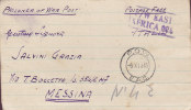 PRIGIONIERI DI GUERRA / MESSINA - Cover_Lettera - Viaggiata 6.11.1945 - Marcophilie
