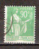 Timbre France Y&T N° 367 (1) Obl.  Type Paix.  90 C. Vert. Cote 0,15 € - 1932-39 Paz