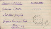 PRIGIONIERI DI GUERRA / MESSINA - Cover_Lettera - Viaggiata 6.11.1945 - Marcophilie