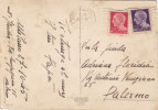 MILANO / PALERMO - Cartolina Postale Lire 1 + 20 Cent. _ Viaggiata 27.10.1945 - Marcophilie