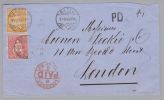 Schweiz 1869-09-13 Basel Brief Nach London Mit Zu#32+38 Sitzende Helvetia J.F.Sarasin - Lettres & Documents