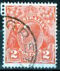 Australia 1931 King George V 2d Red C Of A  Wmk - GRETNA TASMANIA PM Crease Lower Left - Gebraucht