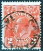 Australia 1931 King George V 2d Red C Of A  Wmk - CAMPANIA TASMANIA PM - Oblitérés