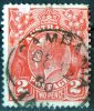 Australia 1926 King George V 2d Red Small Multiple Wmk - CAMPANIA TASMANIA PM - Oblitérés