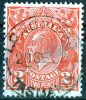 Australia 1926 King George V 2d Red Small Multiple Wmk - LONGFORD TASMANIA PM - Gebraucht