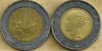 ITALY 500 LIRE BUILDING FRONT WOMAN HEAD BACK 1987 BE-METAL VF KM? READ DESCRIPTION CAREFULLY !!! - 500 Lire