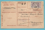 714 (x2) (kleine Leeuw) Op Ontvangkaart/Carte-récépissé Met Stempel LIEGE - 1935-1949 Sellos Pequeños Del Estado