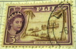 Fiji 1954 Loading Copra 3d - Used - Fiji (...-1970)