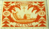 Oceanie 1942 Polynesian Travelling Canoe 30c - Mint - Other & Unclassified