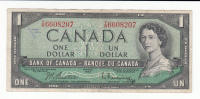 Canada 1 Dollar 1954 QEII VF P 74b 74 B - Canada