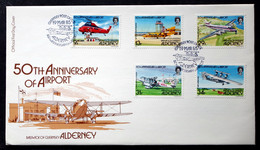 ALDERNEY 1985  Aviation  MiNr. 18-22 FDC ( Lot 935 ) - Alderney