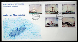 ALDERNEY 1987 Alderney Shipwrecks FDC   MiNr. 32-36  ( Lot 943 ) - Alderney