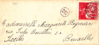 7681# BELGIQUE COB N° 91 CARITAS / LETTRE Obl BRUGES ( STATION ) 1910 Pour IXELLES BRUXELLES - 1910-1911 Caritas