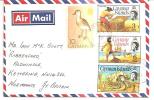 57601)lettera Aerea Cayman Islands Con 4 Valori + Annullo - Cayman (Isole)