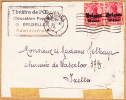 7689# BELGIQUE COB N° OC 16 * 2 GERMANIA / LETTRE THEATRE DE L' OEUVRE EDUCATION POPULAIRE Obl BRÜSSEL Pour IXELLES - OC26/37 Zonas Iniciales