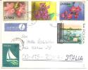 57685)lettera Aerea Polacca Con 5 Valori + Annullo - Used Stamps