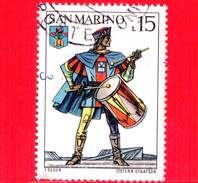 SAN MARINO - Usato - 1973 - Balestrieri - 15 L. • Tamburino E Stemma Di Montegiardino - 15 - Used Stamps