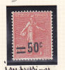 FRANCE N°221 50C S 85C ROUGE TYPE SEMEUSE LIGNEE IMPRESSION PALE NEUF SANS CHARNIERE - Unused Stamps