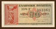 50 Lepta 18.06.1941,P.316,error Serial No.is Lower Then No.6,as Scan - Grecia