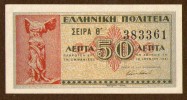50 Lepta 18.06.1941,P.316,error Serial No.is Lower Then No.6,as Scan - Grèce