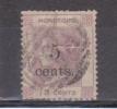 (SA0443) HONG KONG, 1879 (Queen Victoria, 5 C. On 18 C., Lilac). Mi # 25. Used Stamp - Usados