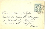 REF LVP9 - EP ENVELOPPE SAGE 5c  NANTES / ROUEN JANVIER 1888 - Standard Covers & Stamped On Demand (before 1995)