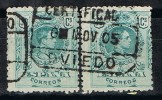 Par  30 Cts Alfonso XIII Medallon, Fechador OVIEDO, Num 275 º - Usados