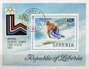 Olympiade USA Lake Placid 1980 Liberia Block 95 O 3€ Ski-Abfahrtslauf Bf Fogli Winter-sport Bloc Olympic Sheet Of Africa - Inverno1980: Lake Placid