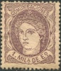 Edifil 102c* 1 Milésima Variedad Castaño Sobre Anteado En Nuevo - Unused Stamps