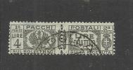 ITALIA REGNO ITALY KINGDOM 1927 - 1932 PACCHI POSTALI FASCI LIRE 4 USATO USED - Paketmarken