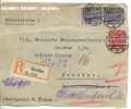 1920, Einschreiben Mit Minr. 86II, 87II Senkr. Paar, Briefvorderseite, Gest. 29.03.1920 - Zwickau