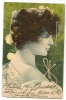 Portrait Of Young Woman Painted With NATURAL HAIR  - 1904 Postcard CIRCULATED In URUGUAY - Altri & Non Classificati