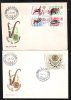 ANIMALS HUNTING,OURS,BEARS,DEER,1965 COVERS 2X,FDC,Yv.2175-79,ROMANIA. - Ours