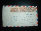 LETTRE PAR AVION POUR LA FRANCE TP 5 F X2 + 4 F OBL. BLEUE 1-1-1952 DJIBOUTI (PREMIER JANVIER JOUR DE L'AN) - Briefe U. Dokumente