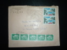 LETTRE TP GUADELOUPE 1,00 F X2 + MARIANNE DE CHEFFER TYPO 0,30 F X5 OBL. 27-5-1970 LE GOSIER (971 GUADELOUPE) + ENTETE - 1967-1970 Marianne Of Cheffer