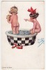 P CHILDREN BATHED IN BATH AMV  Nr. 680 OLD POSTCARD - Spark, Chicky