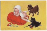P CHIKY SPARK CHILDREN BABY PLAYING WIHT DOGS AMV  Nr. 974 OLD POSTCARD - Spark, Chicky