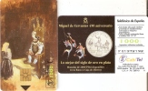 TARJETA DE ESPAÑA DE UNA MONEDA (COIN) 1000 PTAS TRONO ( PUZZLE QUIJOTE) - Timbres & Monnaies