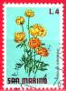 SAN MARINO - Usato - 1971 - Fiori - Flowers - Fleurs - 4 L. • Luparia - Usados