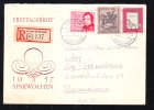 REGISTRED AIRMAIL COVER 1957 MUSIC NICE FRANKING FROM GERMANY SEND TO ROMANIA. - Lettres & Documents