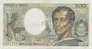 MONTESQUIEU 200 FRANCS - 1985 - D.030 - O - COTE IPCbanknotes: 20 Euros - 200 F 1981-1994 ''Montesquieu''