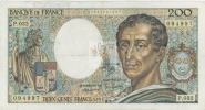 MONTESQUIEU 200 FRANCS - 1985 - P.032 - O° - COTE IPCbanknotes: 40 Euros - 200 F 1981-1994 ''Montesquieu''