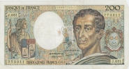 MONTESQUIEU 200 FRANCS - 1987 - J.051 - O - COTE IPCbanknotes: 20 Euros - 200 F 1981-1994 ''Montesquieu''