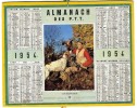 CALENDRIER ORIGINAL 1954  JOIES RECIPROQUES   CHASSE - Grossformat : 1941-60