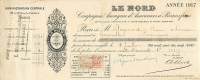 FACTURE LETTRE ASSURANCE : BOUSSAC . LE NORD . 1917 . QUITTANCE . - Bank & Versicherung